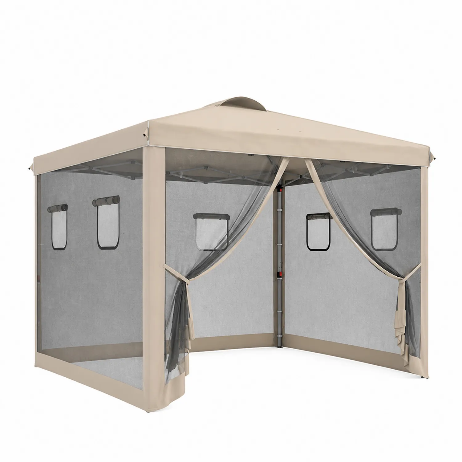 Pabellón de Jardín con Mosquitera 3x3m Beige Acero/Poliéster