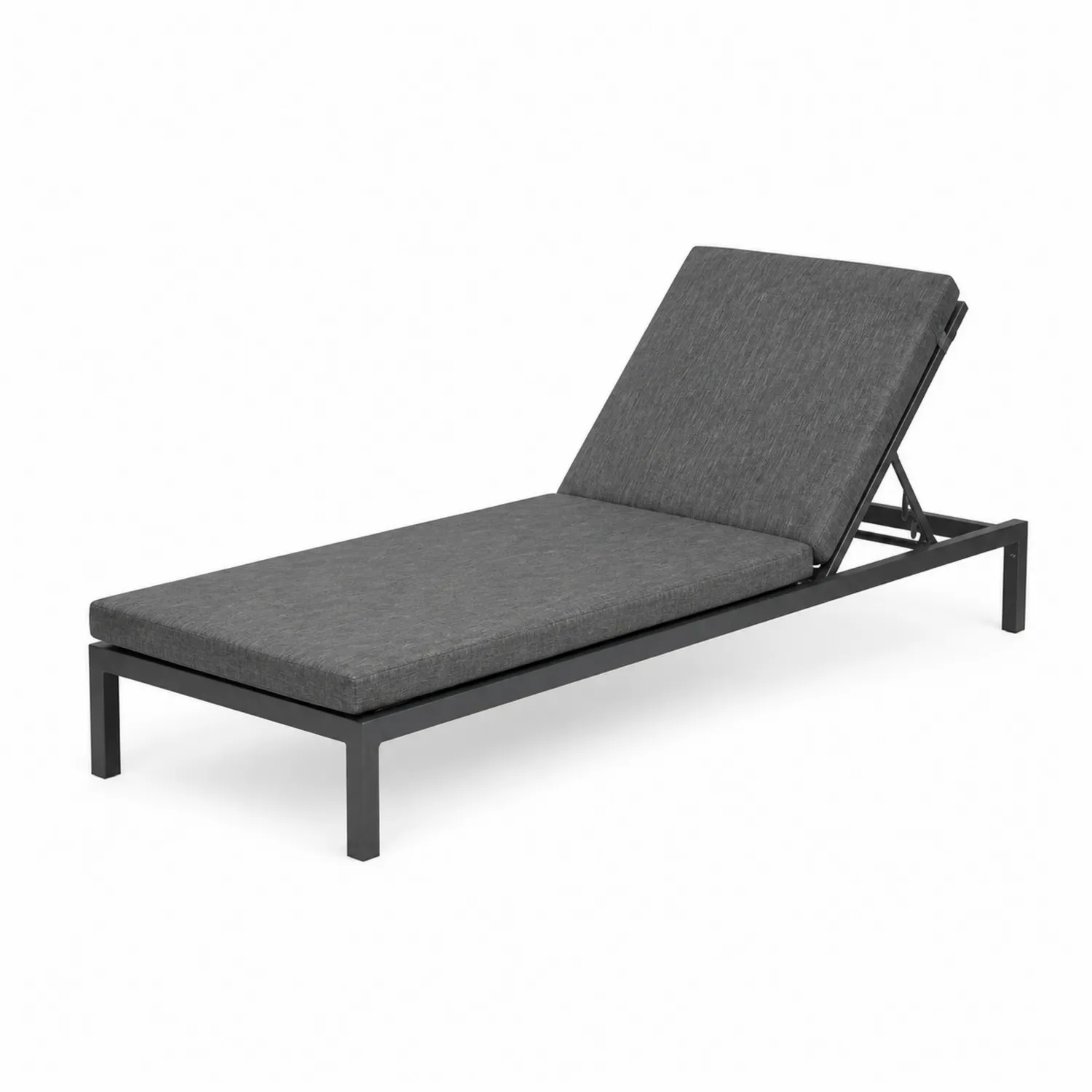 Tumbona de aluminio con cojín gris