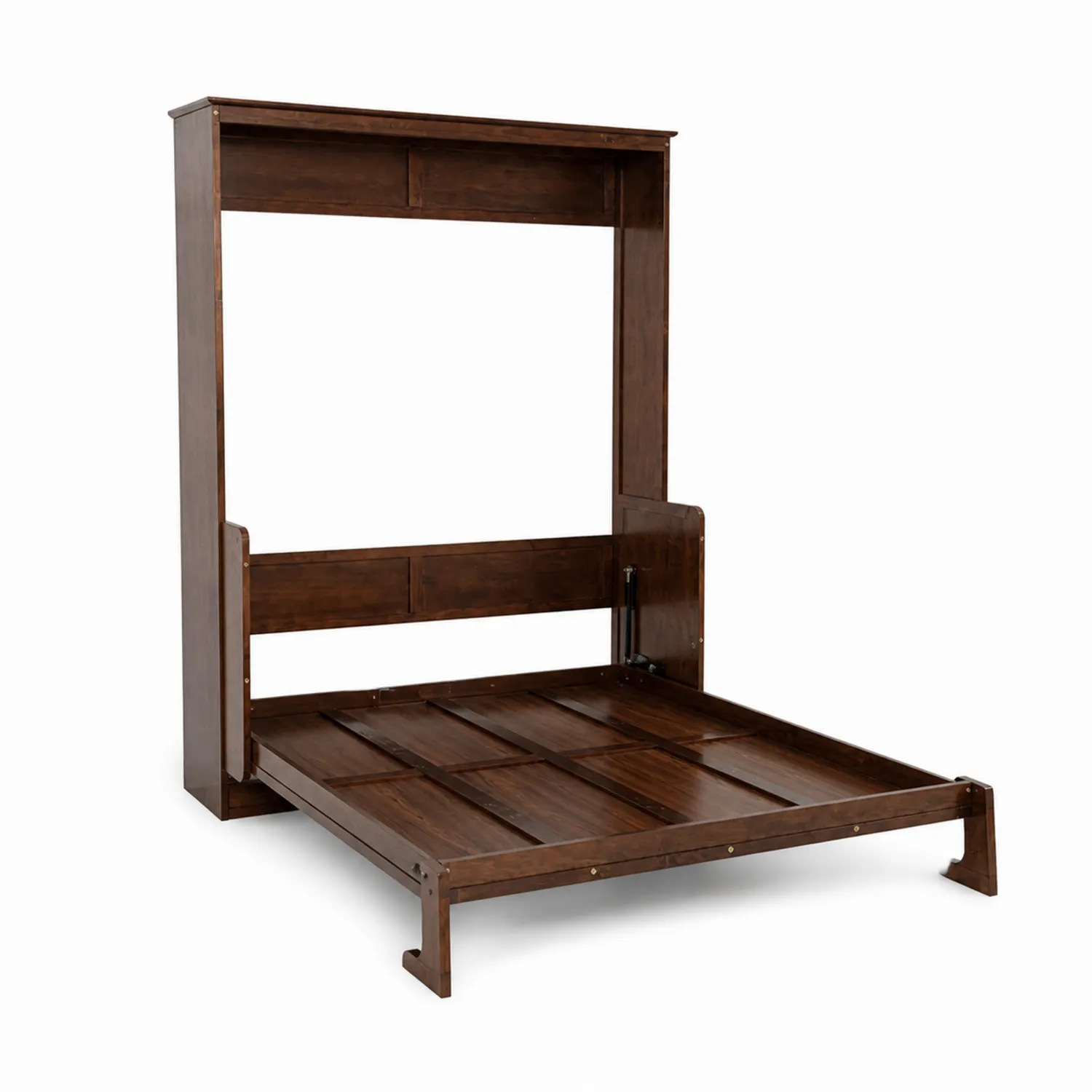 Cama abatible de madera de roble 190x150 cm Marrón