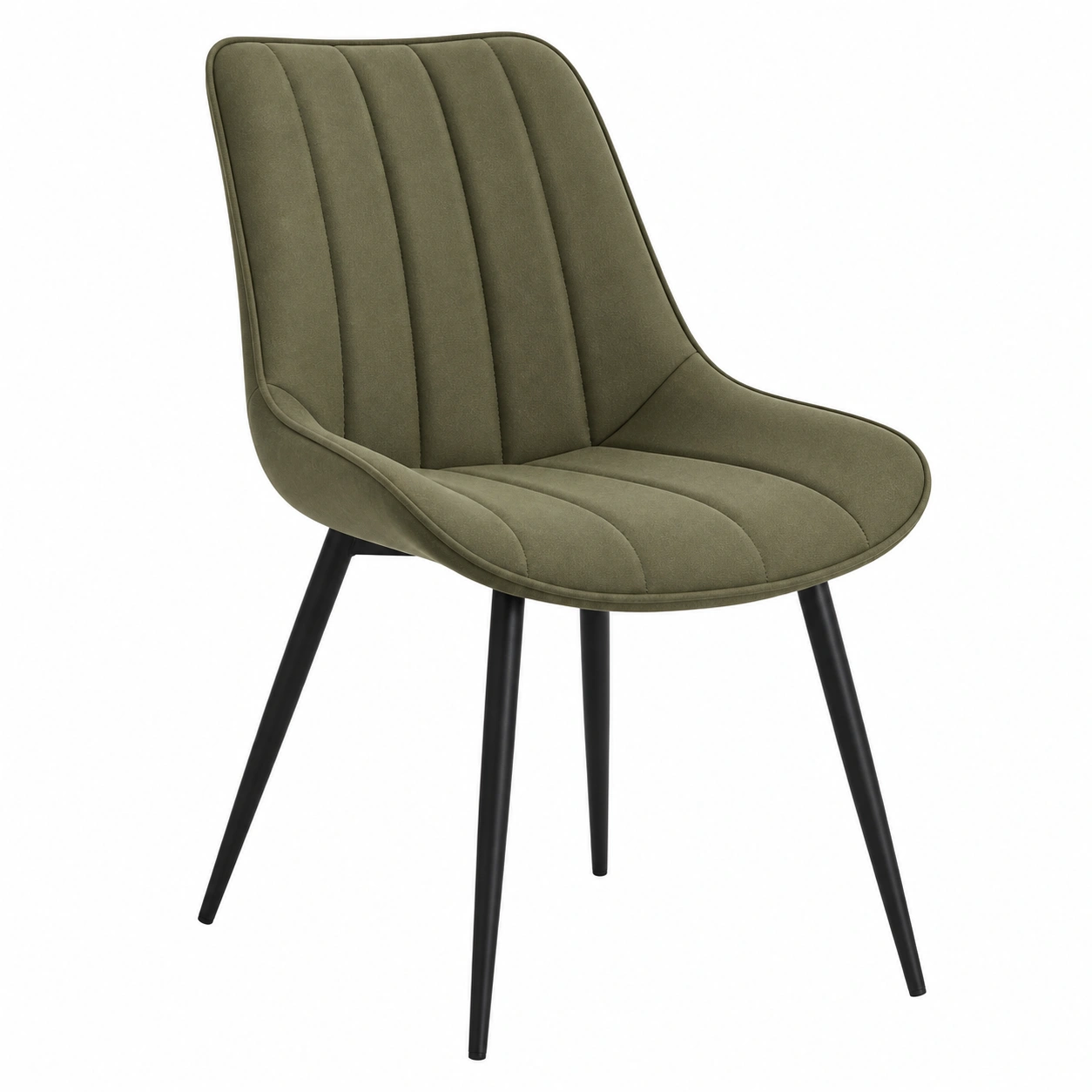 Stuhl Lech olivgruen Microfaser Polsterstuhl Metallbeine B/H/T ca 45x88x54 cm-sweetvora