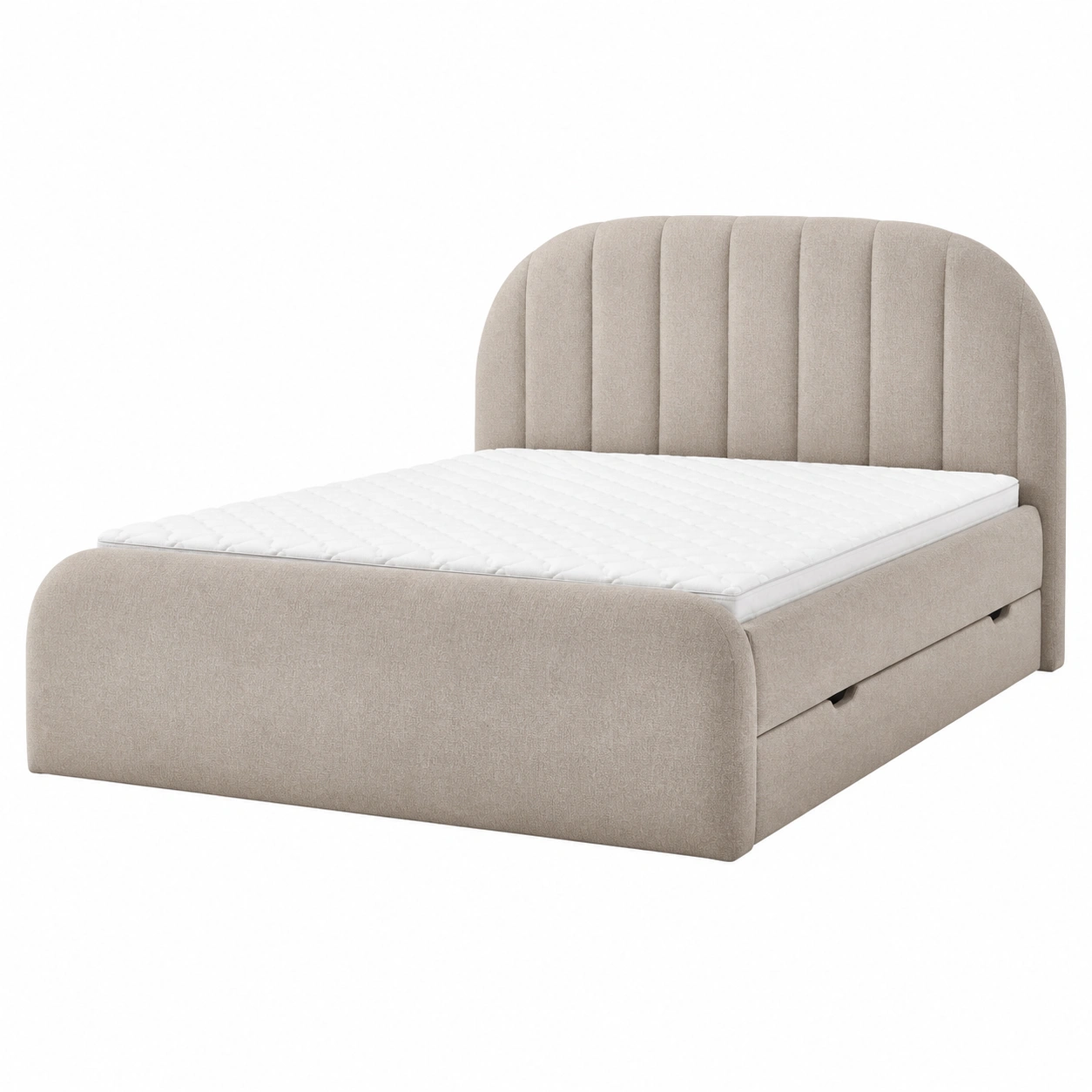 Boxspringbett mit Stauraum Gepolstert Modern Beige 180x200 cm Doppelbett Schlafzimmer-sweetvora