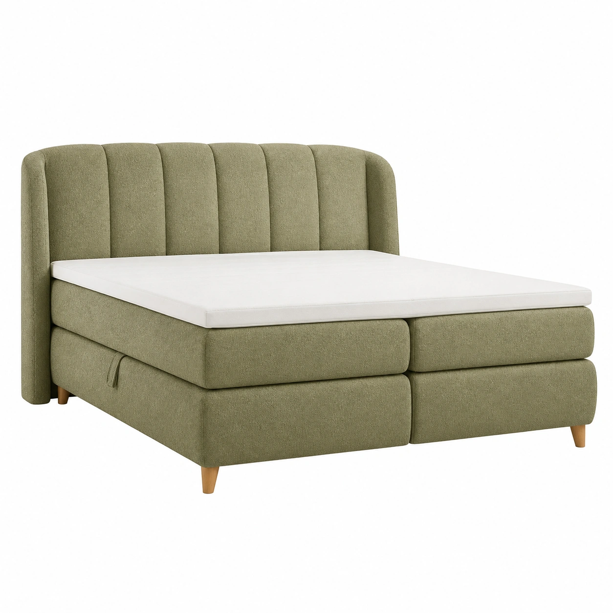 Boxspringbett mit Gepolstertem Kopfteil und Stauraum 180x200 cm Modernes Design-sweetvora
