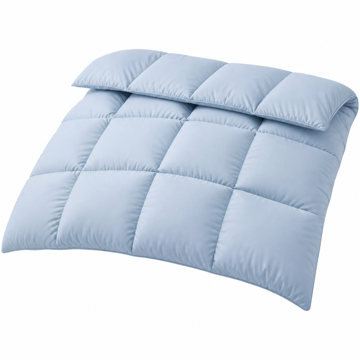 Kassettenbett Steppdecke 135x200 cm Hellblau Modern Soft Design-sweetvora