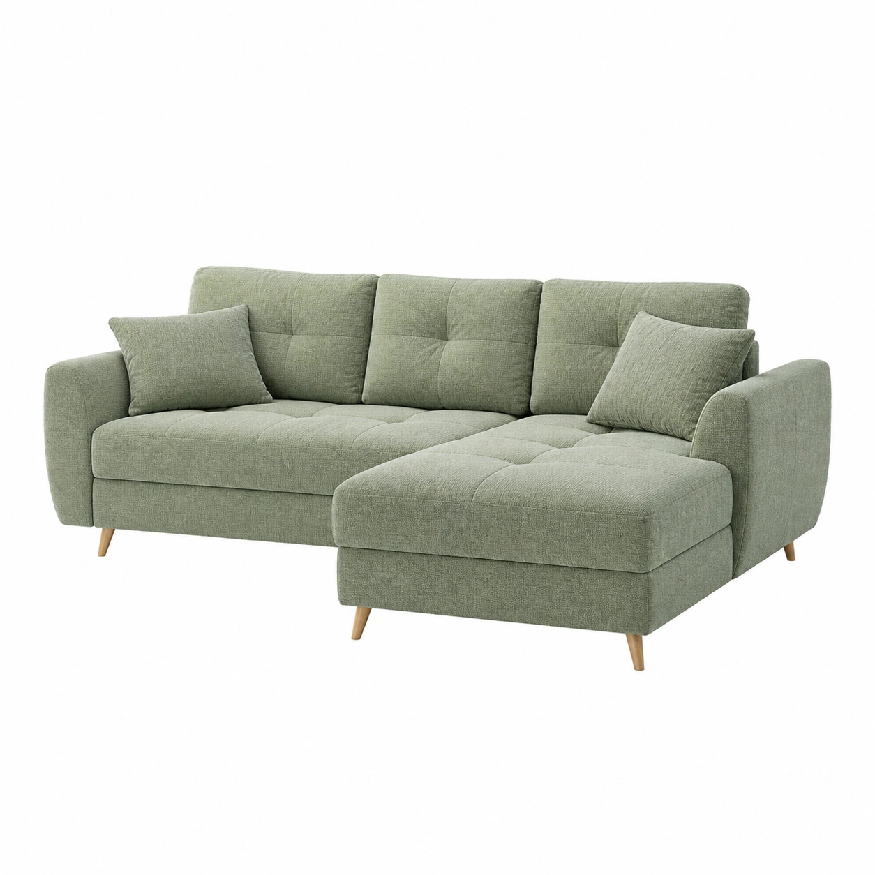 Schlafsofa gruen Polyester mit Chaise Lounge 191x105x84 cm Modernes Funktionssofa-sweetvora