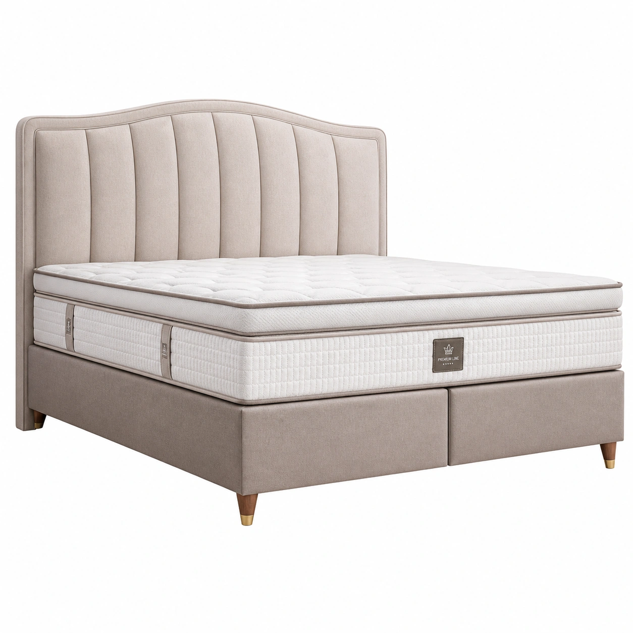 Boxspringbett mit gepolstertem Kopfteil 200x200 cm Doppelbett modernes Design-cozyixo