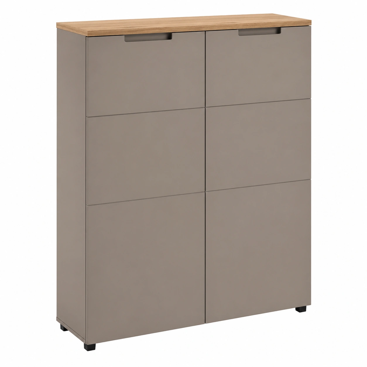Kommode Hochglanz Weiß Modern 2 Tueren 2 Schubladen Kompakt Stauraum Schrank-cozyixo