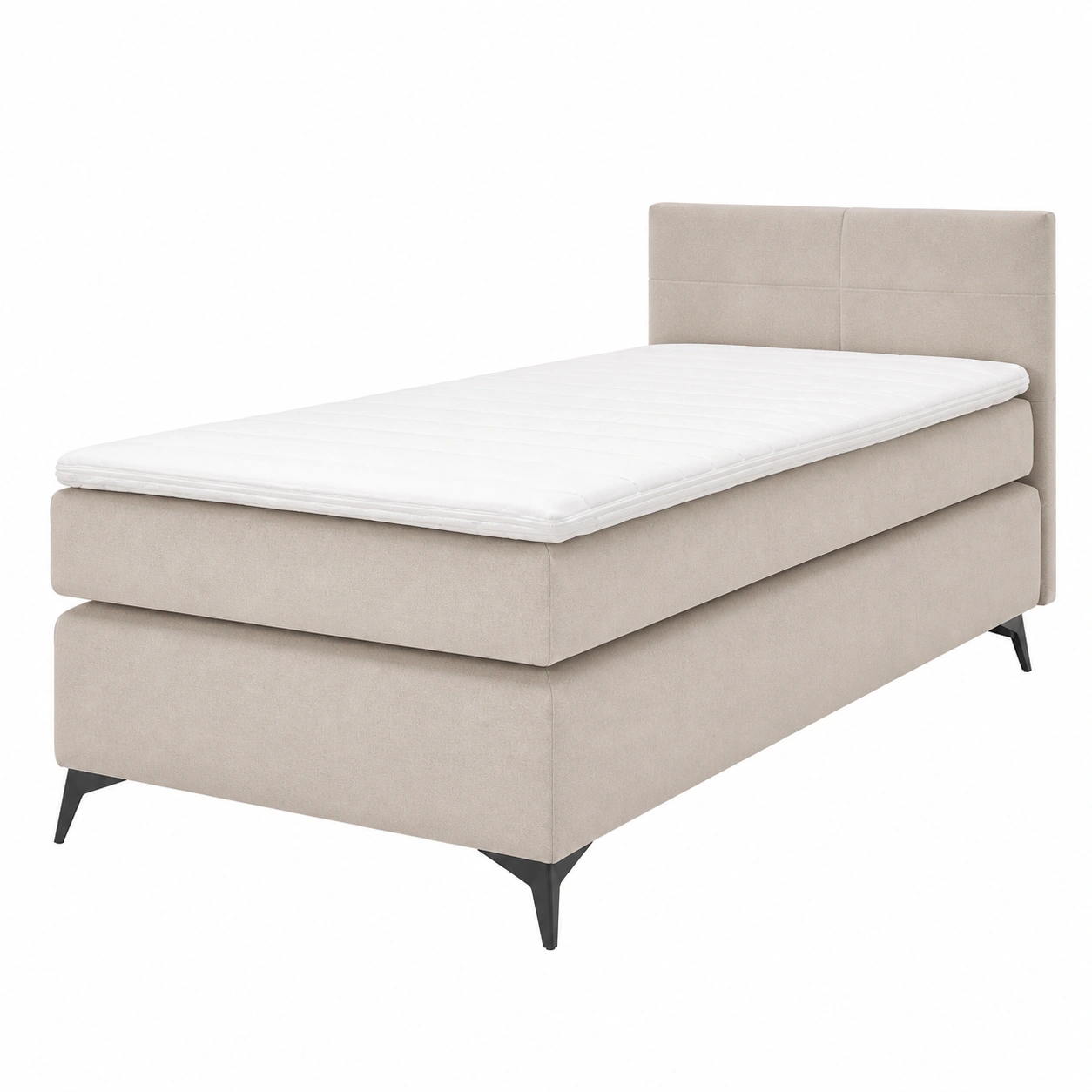 Boxspringbett Einzelbett Modern Gepolstert Grau 100x200 cm Schlafzimmer-cozyixo