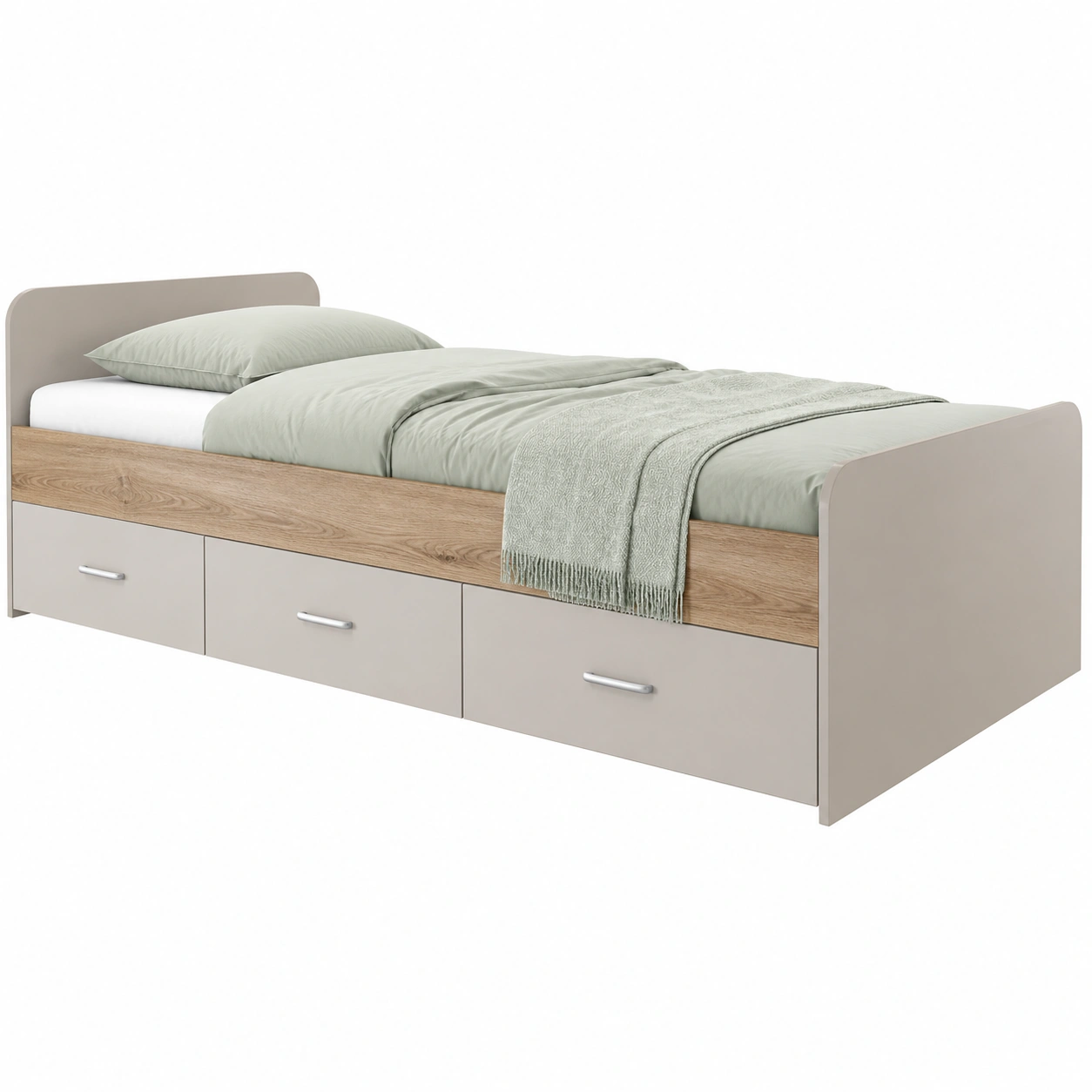 Jugendbett mit Schubladen 90x200 cm Sonoma Eiche Modern Funktional-cozyixo