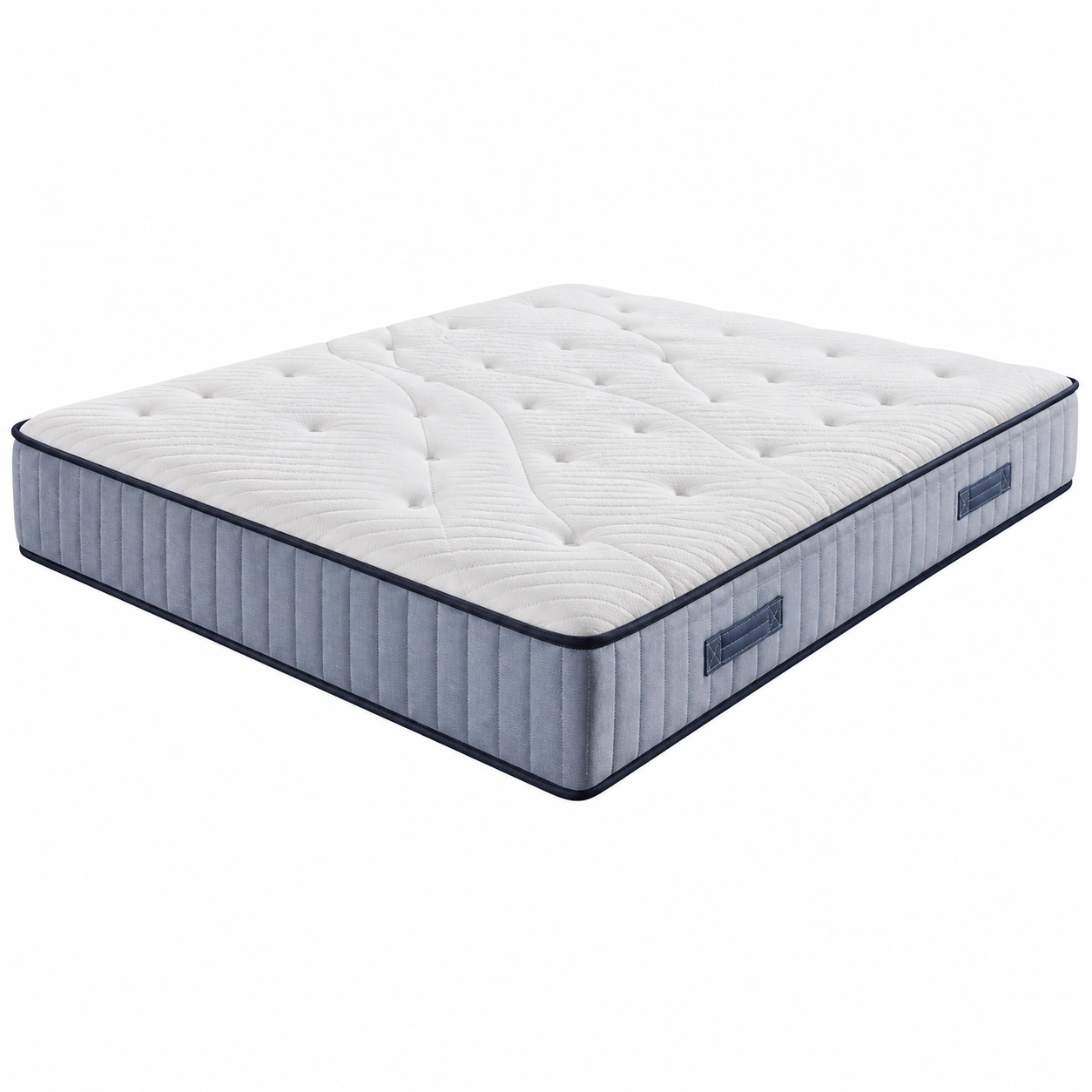 Taschenfederkernmatratze 180x200 cm Ergonomisch 7 Zonen Komfort Matratze Atmungsaktiv Weiss Grau-cozyixo