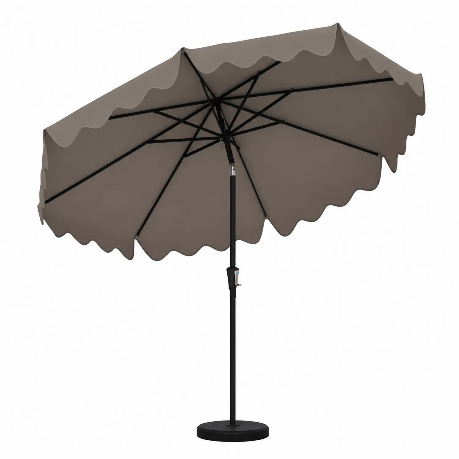 Parasol ogrodowy okrągły 300 cm brązowy poliester