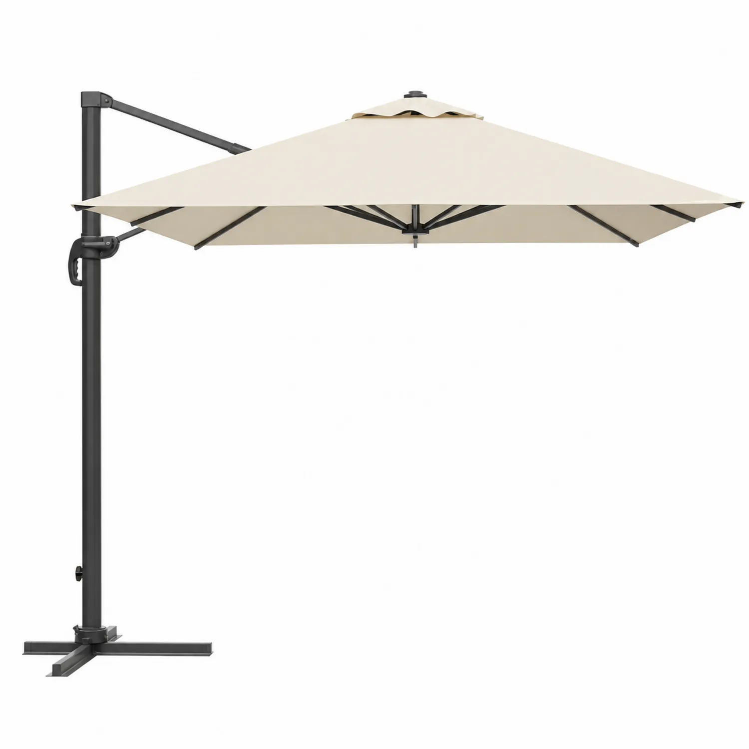 Parasol ogrodowy kremowy prostokątny 3x4m aluminiowy poliestrowy