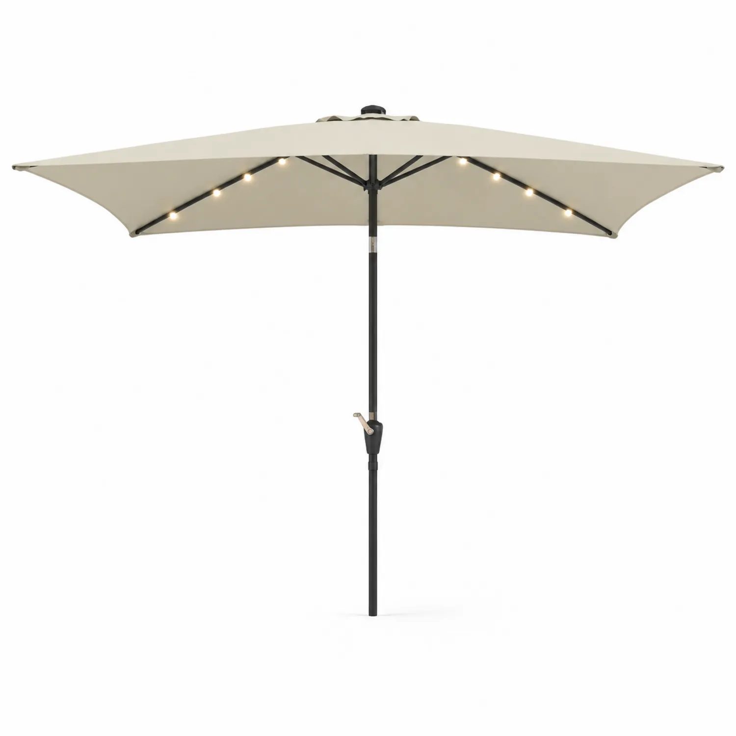 Parasol ogrodowy LED 300x200 cm Beżowy Aluminium