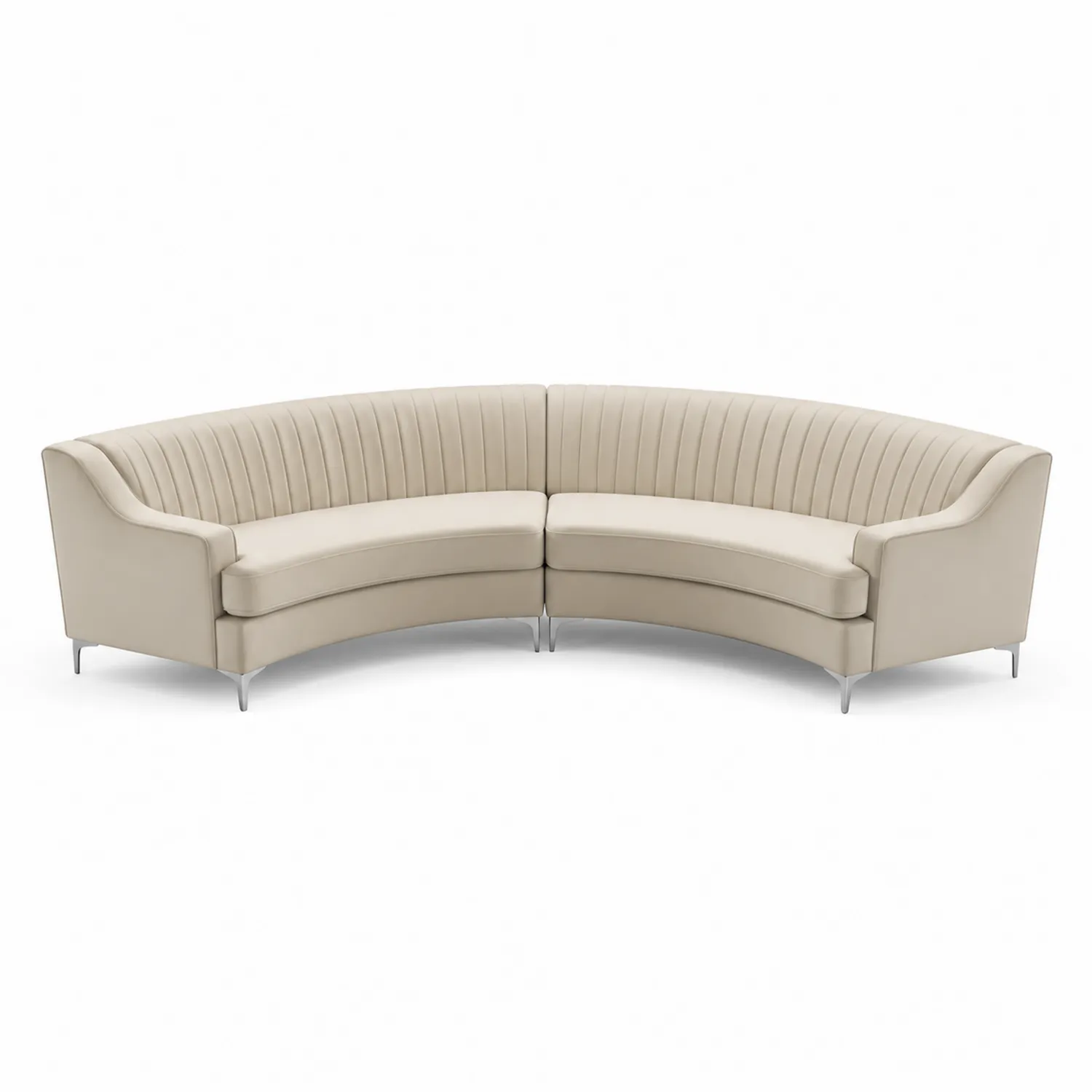 Sofa narożna skórzana z metalowymi nóżkami