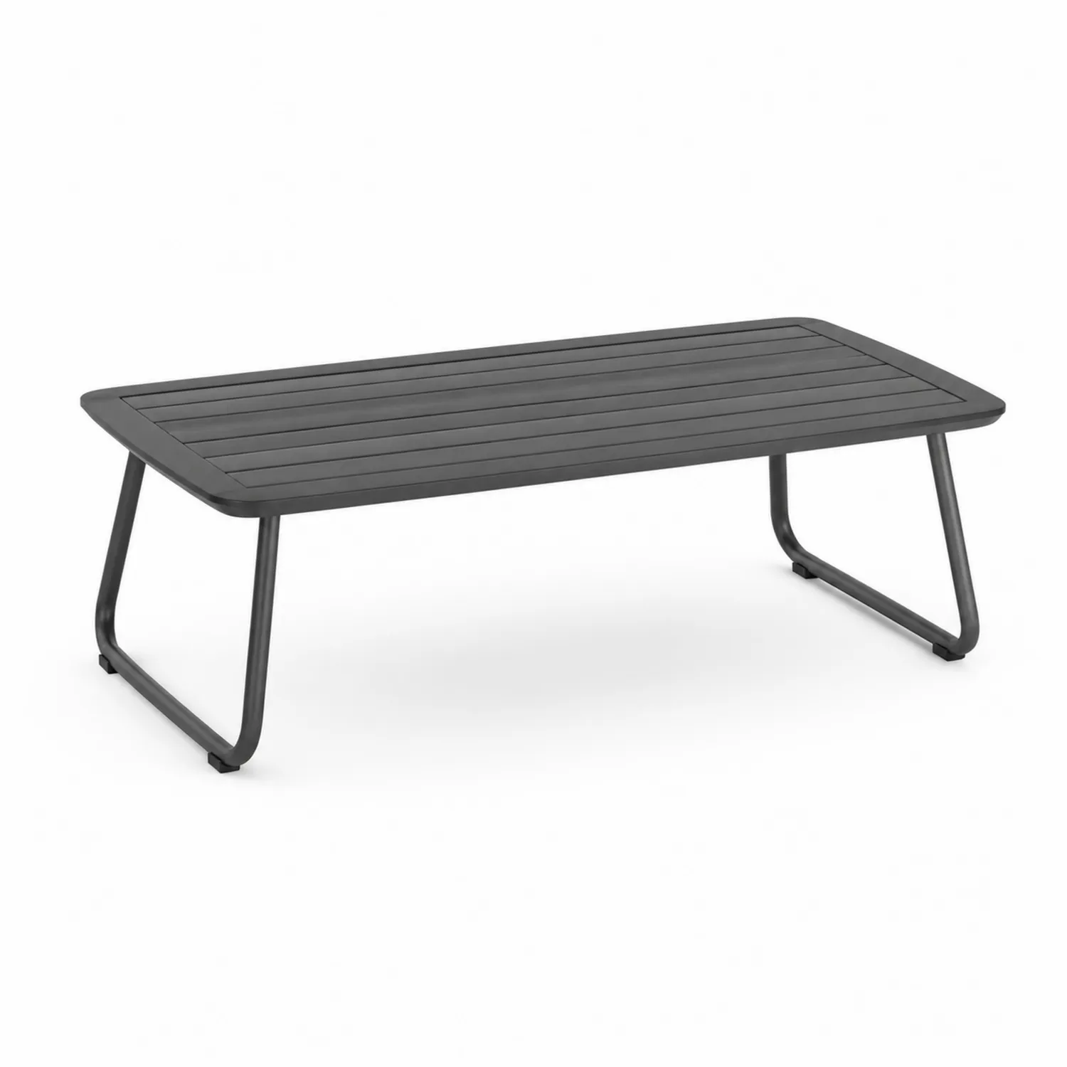 Stół ogrodowy aluminiowy czarny 150x80x45 cm