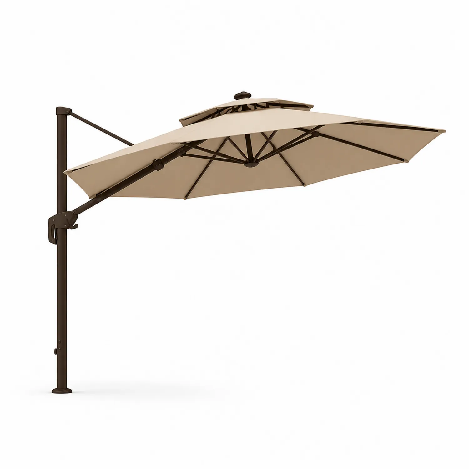 Parasol ogrodowy 300x400 cm Beżowy Stalowy