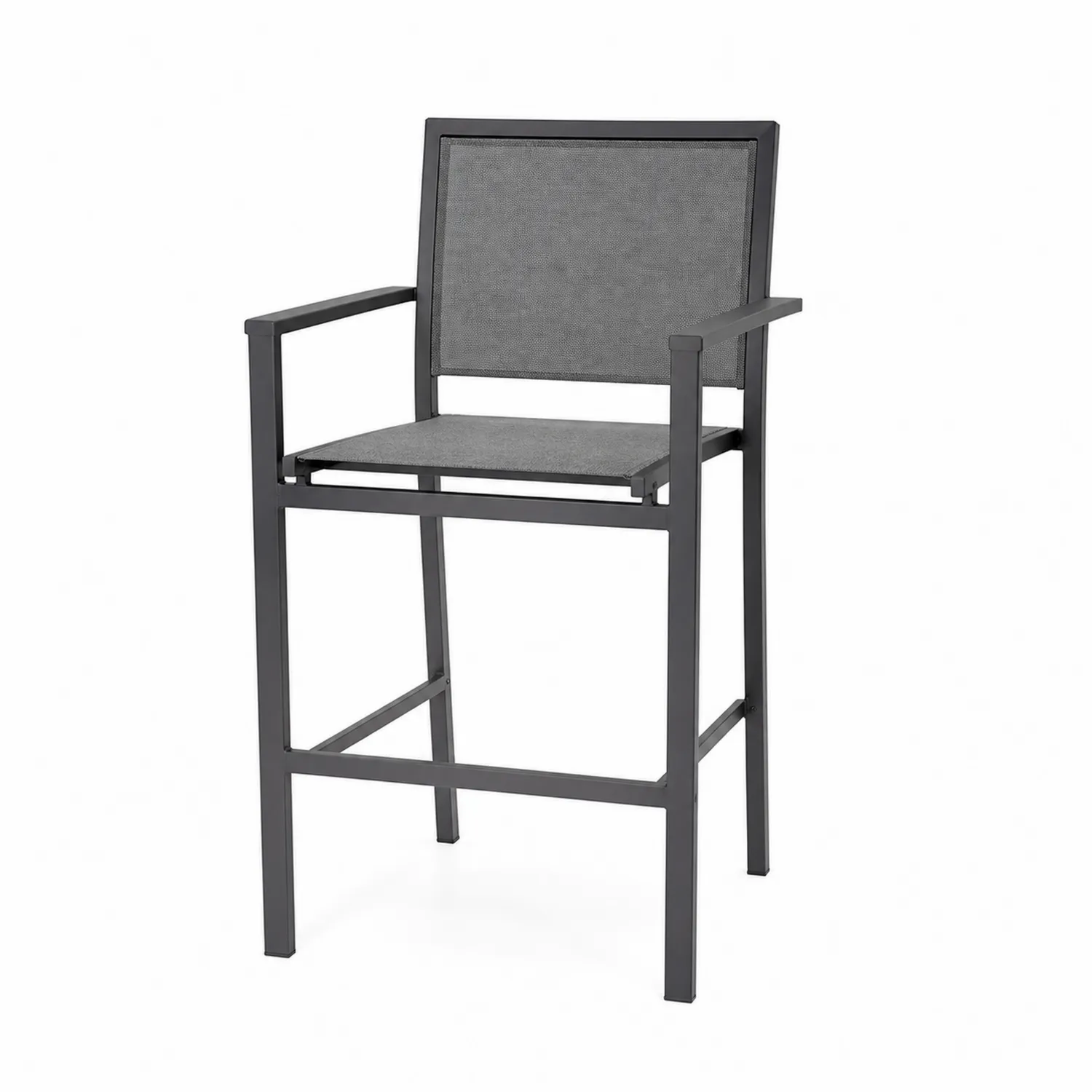 Hoker ogrodowy stalowy z tkaniną poliestrową Szary