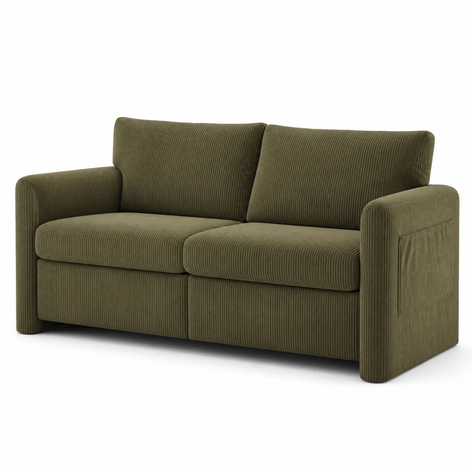 Sofa trzyosobowa sztruksowa, zielona