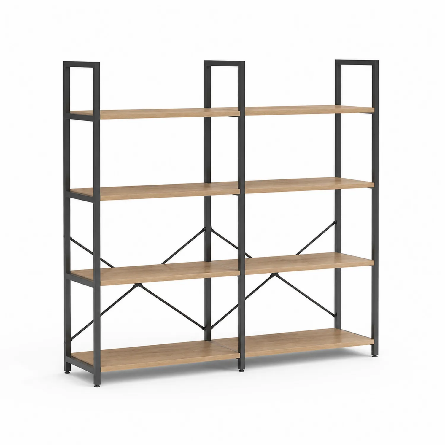 Regał na książki z metalu i MDF 100x30x180 cm