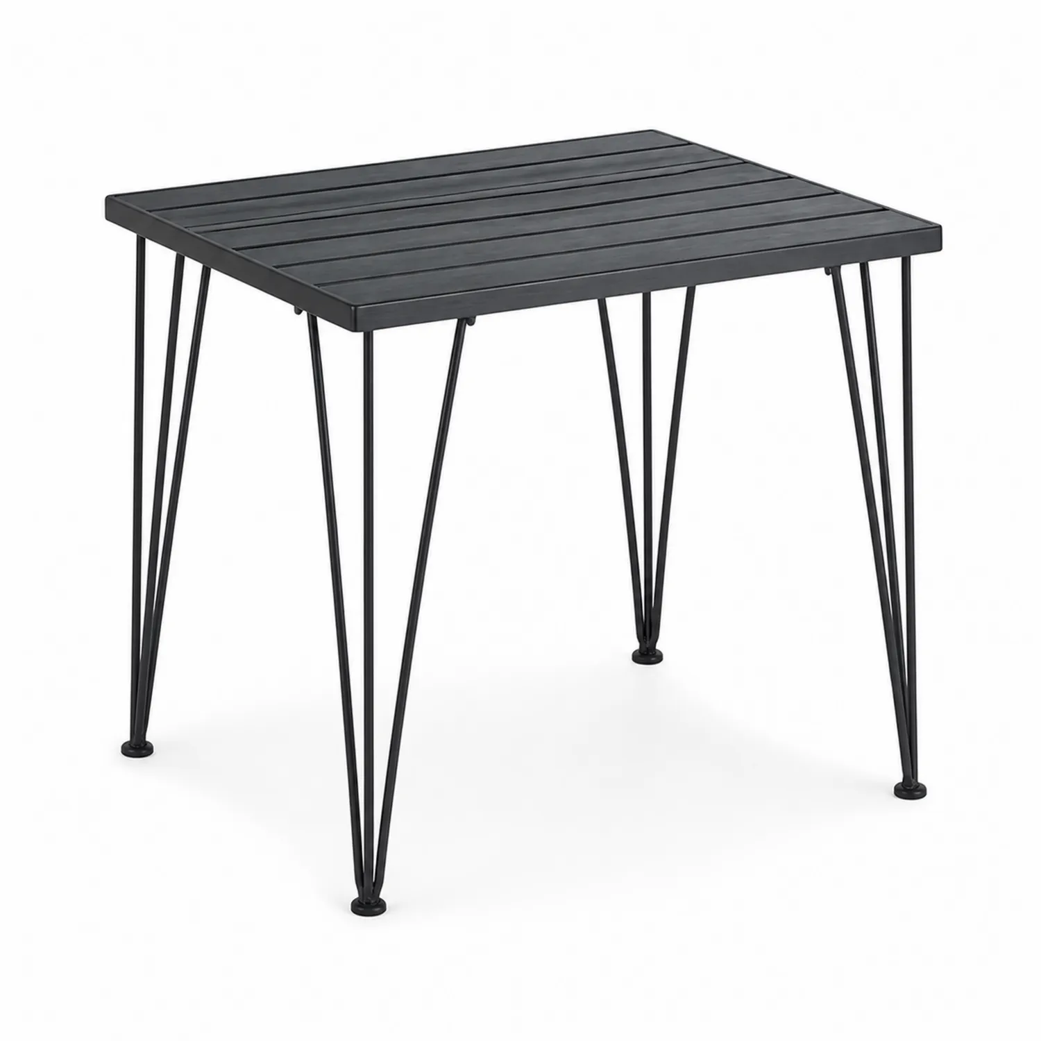 Stół ogrodowy aluminium czarny ze stalowymi nogami