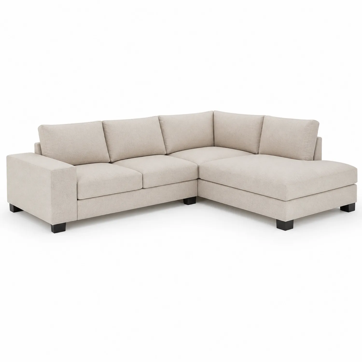 Narożna sofa z tkaniny beżowa