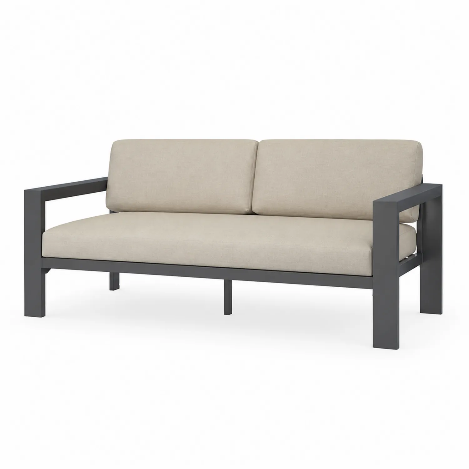 Sofa ogrodowa 3-osobowa Aluminiowa z Poduszkami Poliester Beżowy