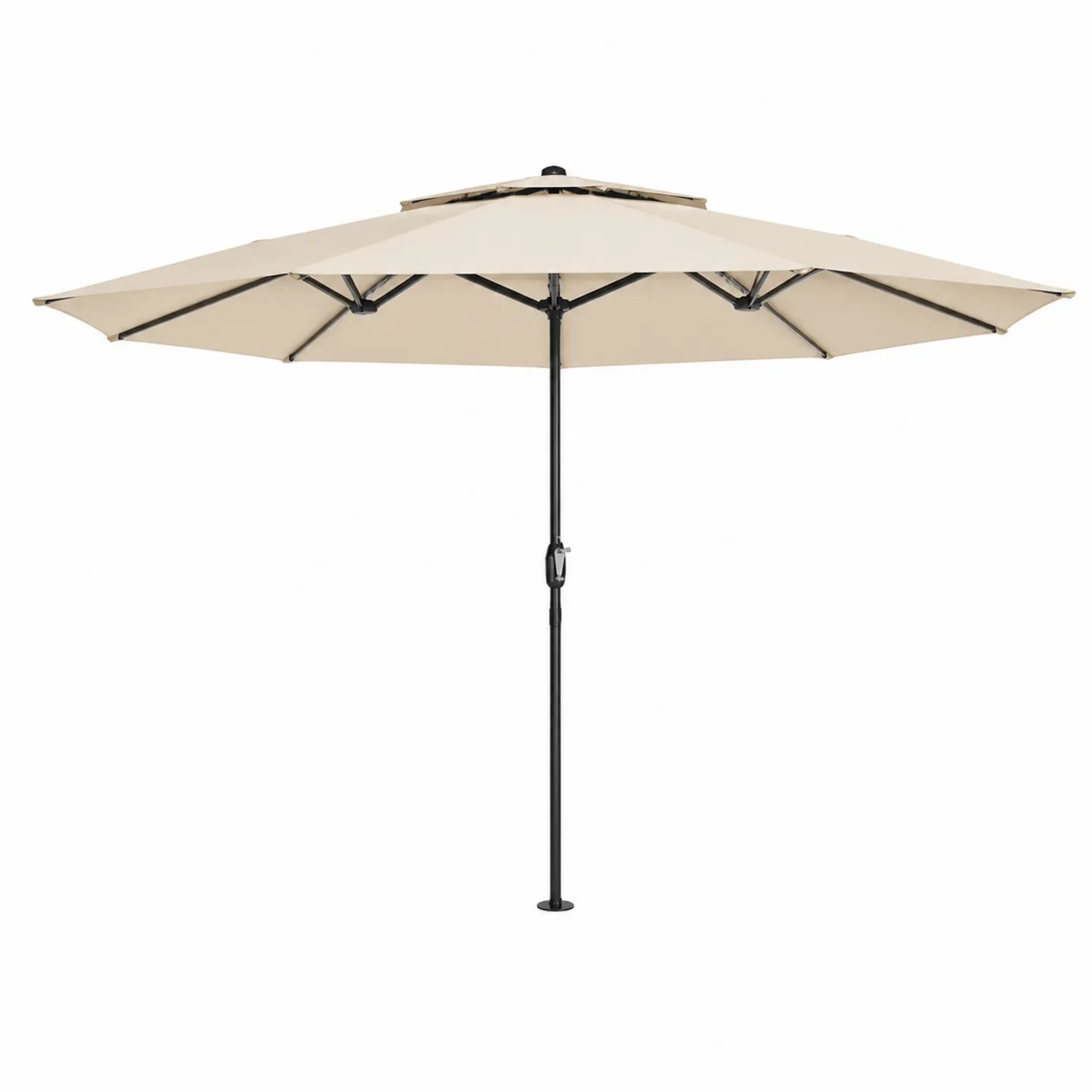 Ogród parasol okrągły 300 cm beżowy poliester metal