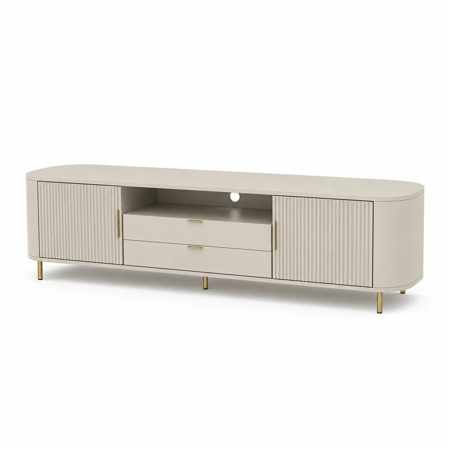 Mueble para TV de MDF lacado 180 cm Beige