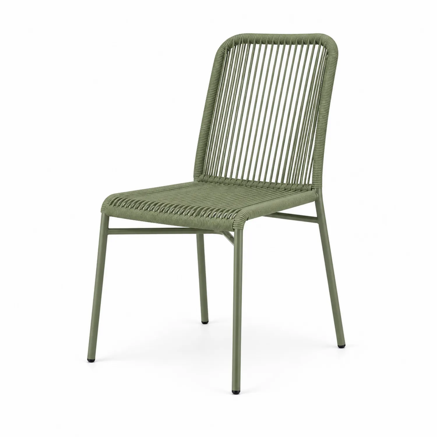 Silla de Jardín de Metal y Cuerda de Poliéster Verde 85cm