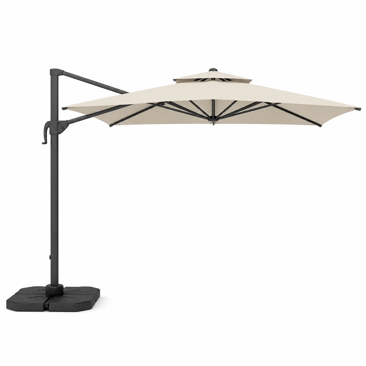 Parasol octagonal lateral 300 cm aluminio con tela de poliéster beige