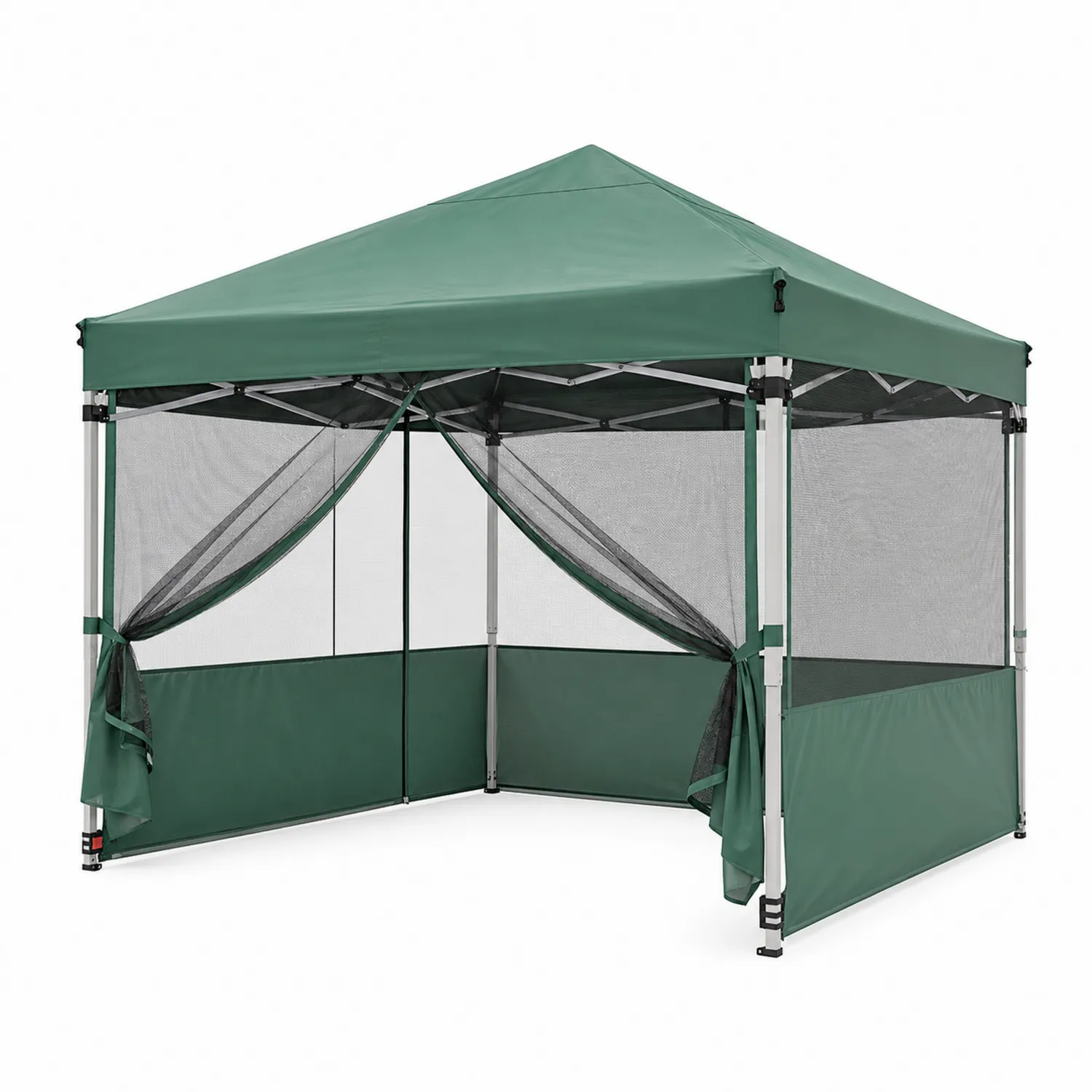 Carpa plegable 3x3m Verde Poliéster con Red Aluminio