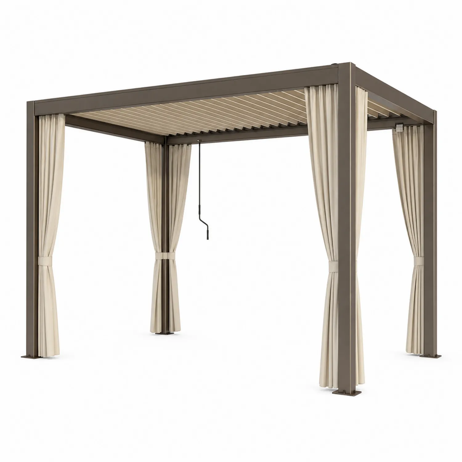 Pérgola de Aluminio y Policarbonato Ajustable 300x300x250 cm Beige