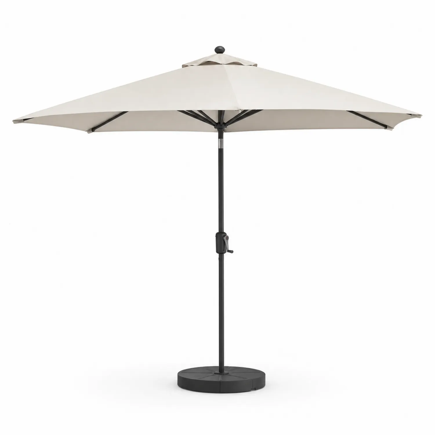 Sombrilla de Terraza Redonda 300 cm Poliéster Color Marfil con Base