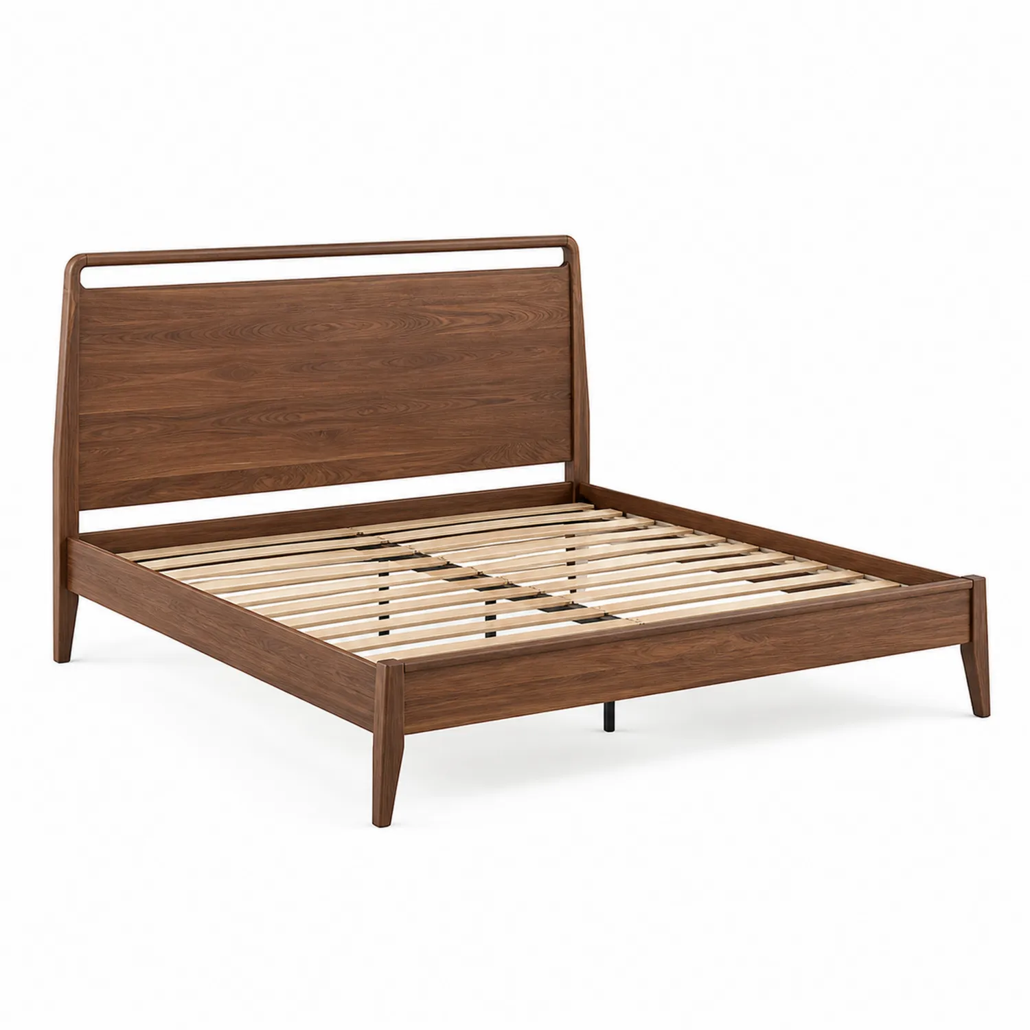 Cama doble de madera de nogal 200x150 cm