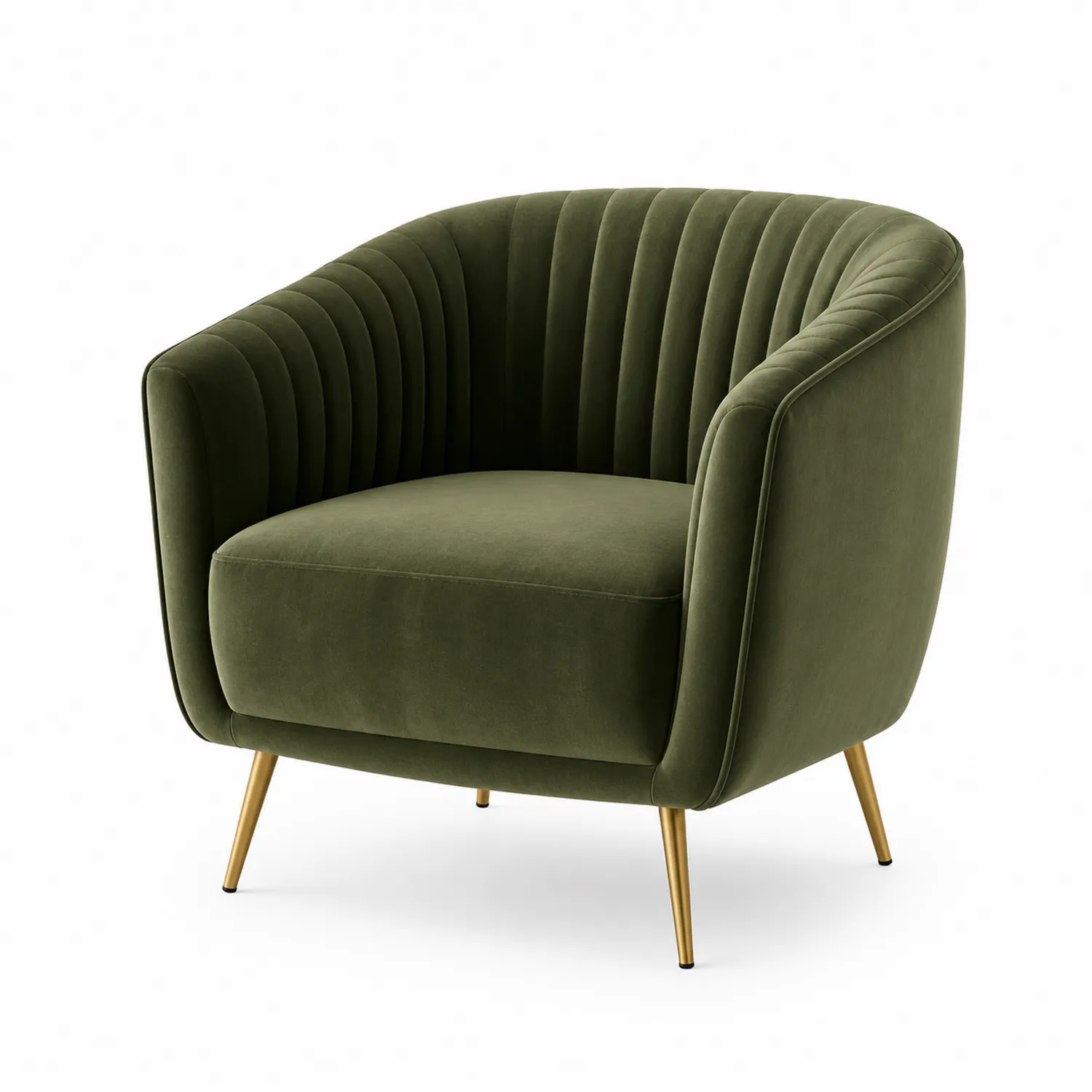 Sillón de terciopelo con patas de metal 80x85x75 cm