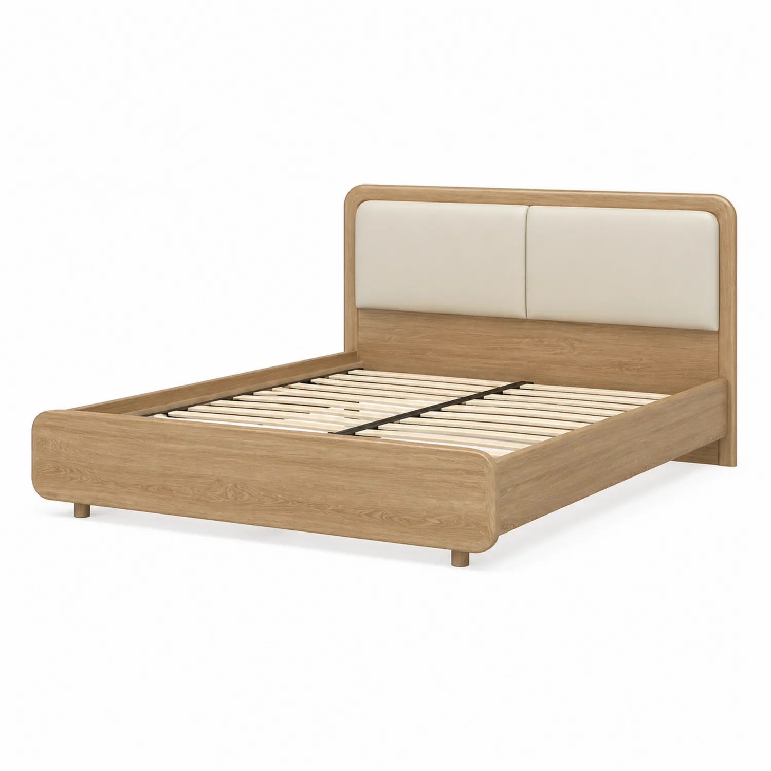 Cama de Madera con Cabecera Acolchada 160x200 cm