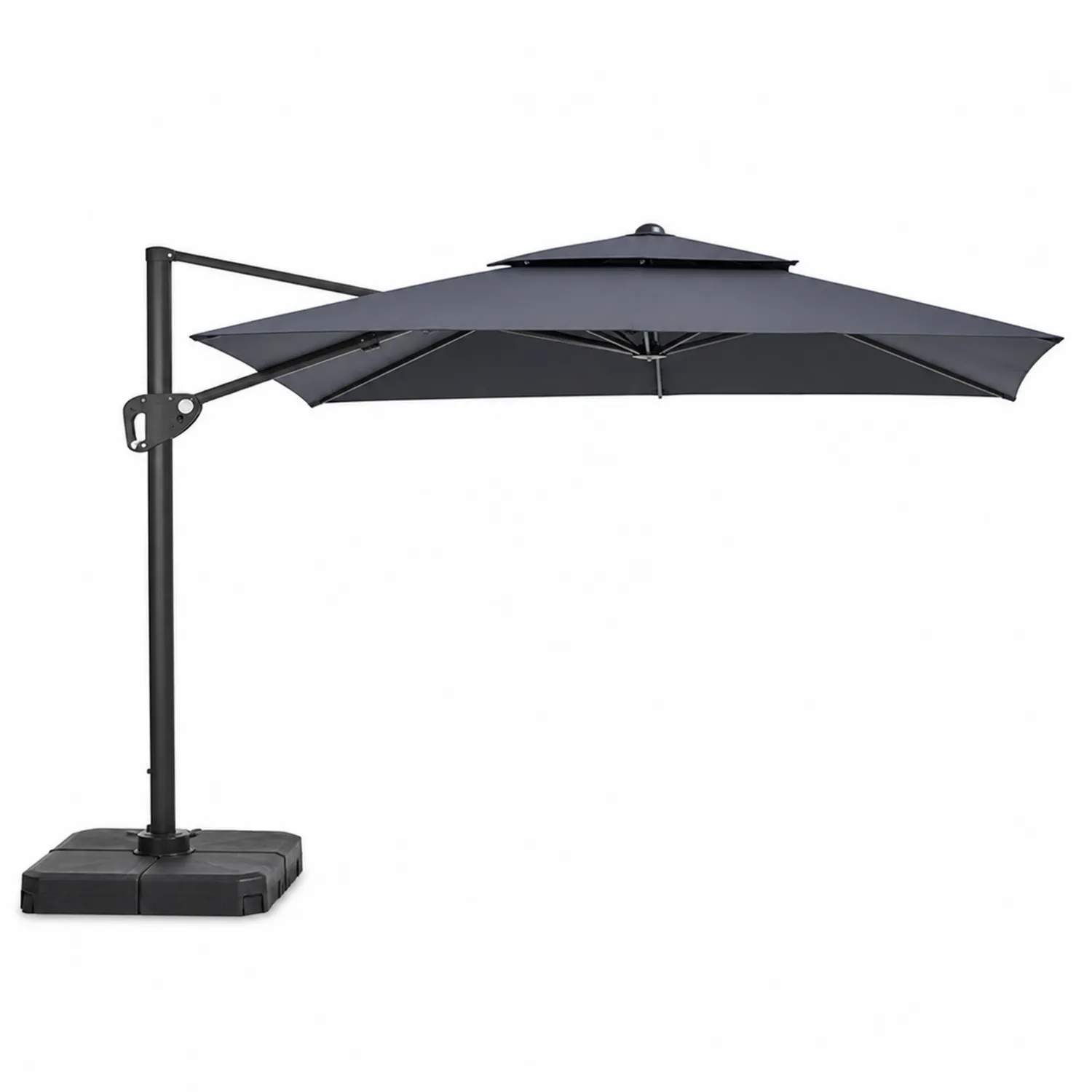 Parasol de brazo lateral de acero y poliéster Gris oscuro