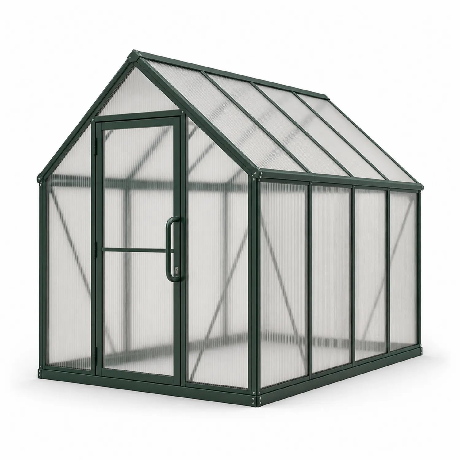 Invernadero de Aluminio y Policarbonato Verde Transparente 250x200x195 cm