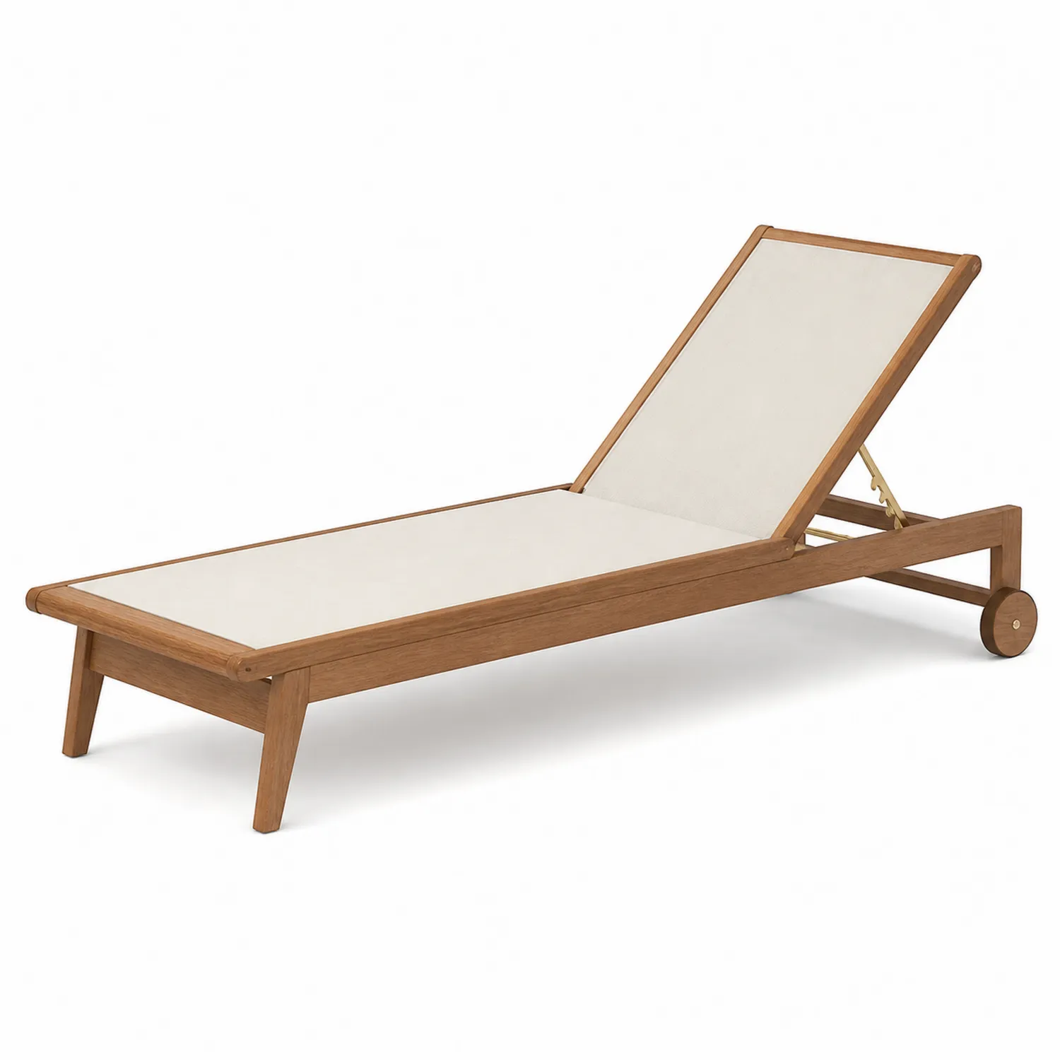 Tumbona ajustable de madera y textilene 200x65x35 cm