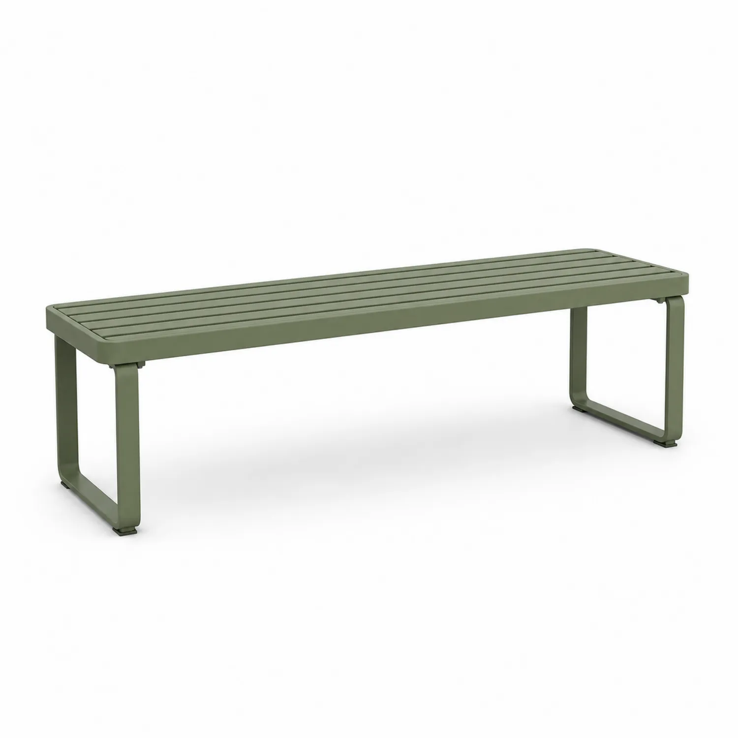 Banco de aluminio verde para exterior 150x40x45 cm