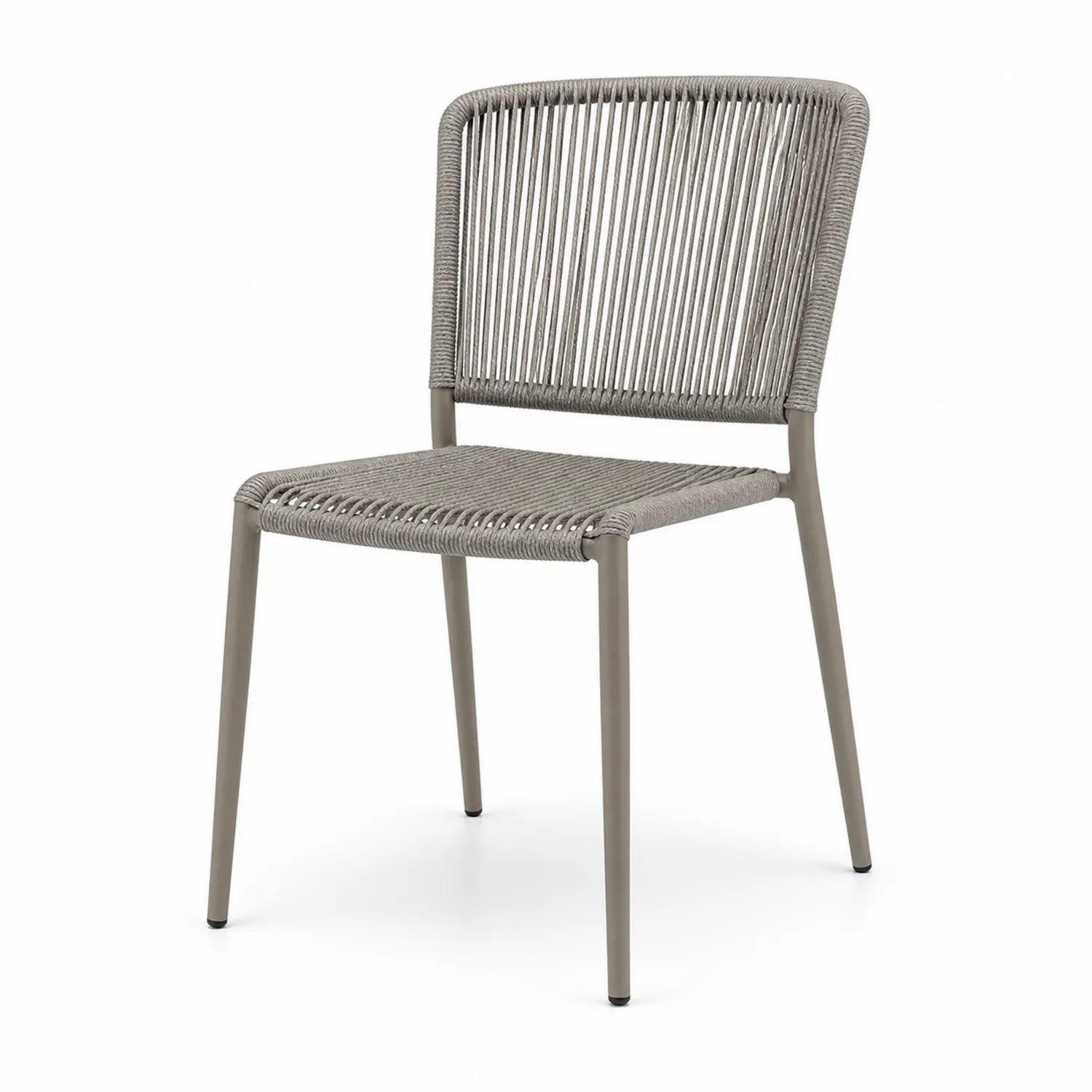 Silla de Jardín de Aluminio y Cuerda Sintética Gris Claro