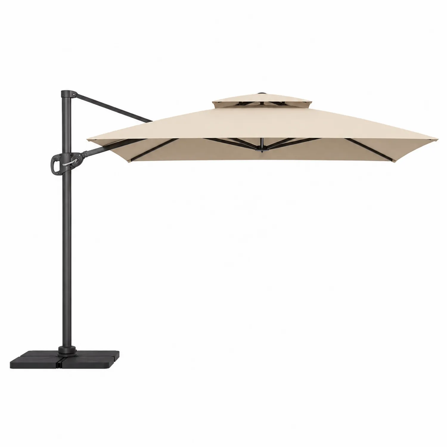 Parasol de metal y tejido crema 3m