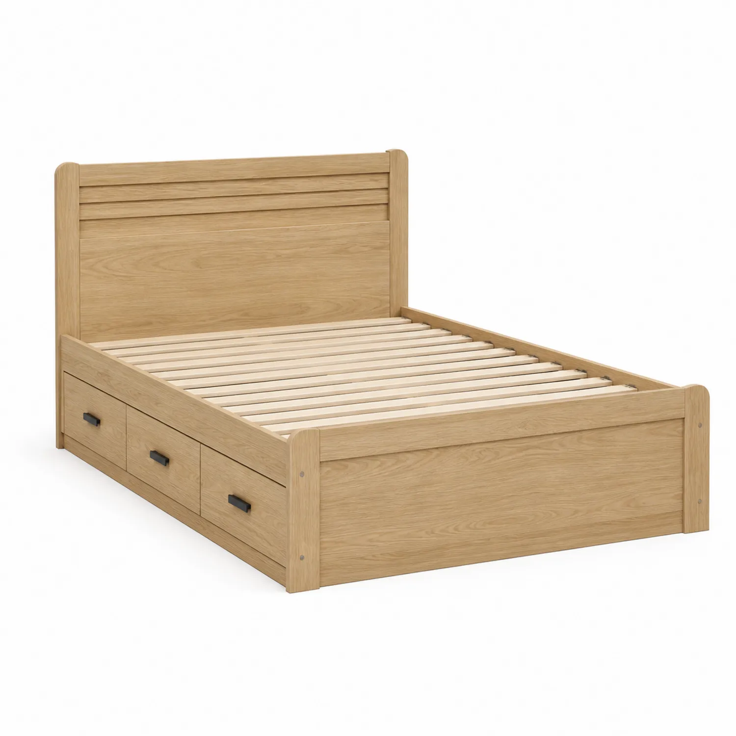 Cama de madera de roble con almacenamiento 200x160 cm
