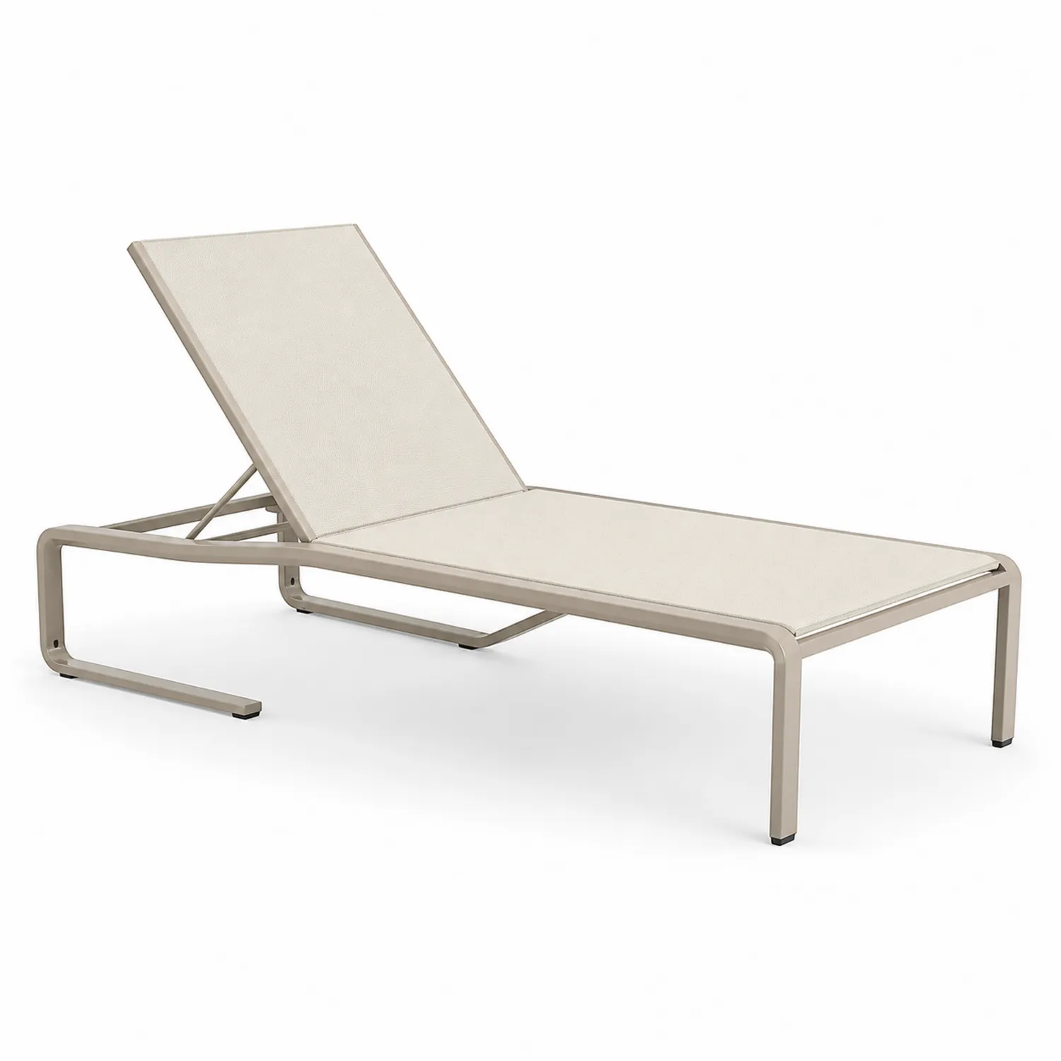 Tumbona de aluminio con textileno Beige 200 cm