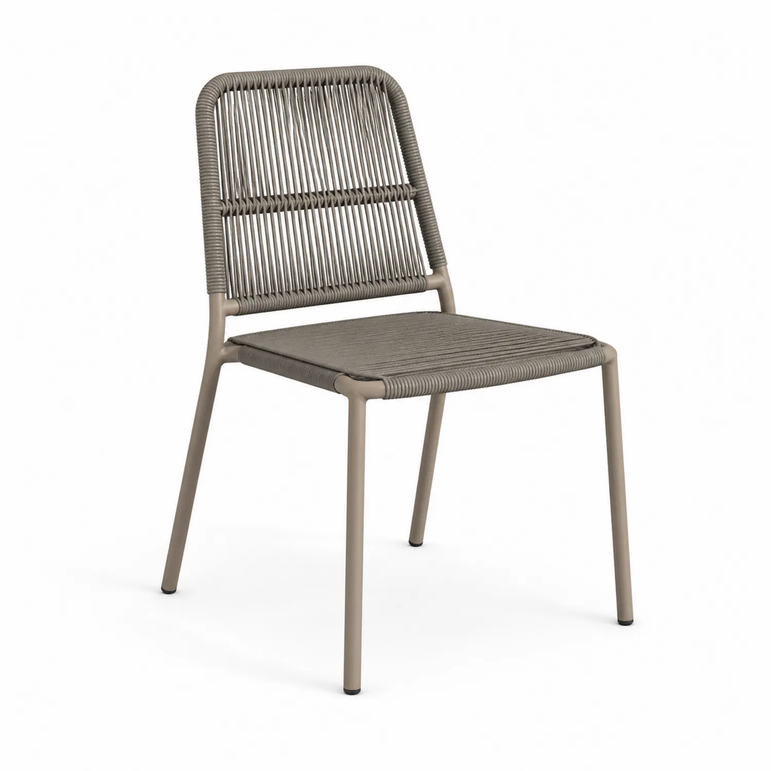 Silla de jardín de cuerda y aluminio Gris
