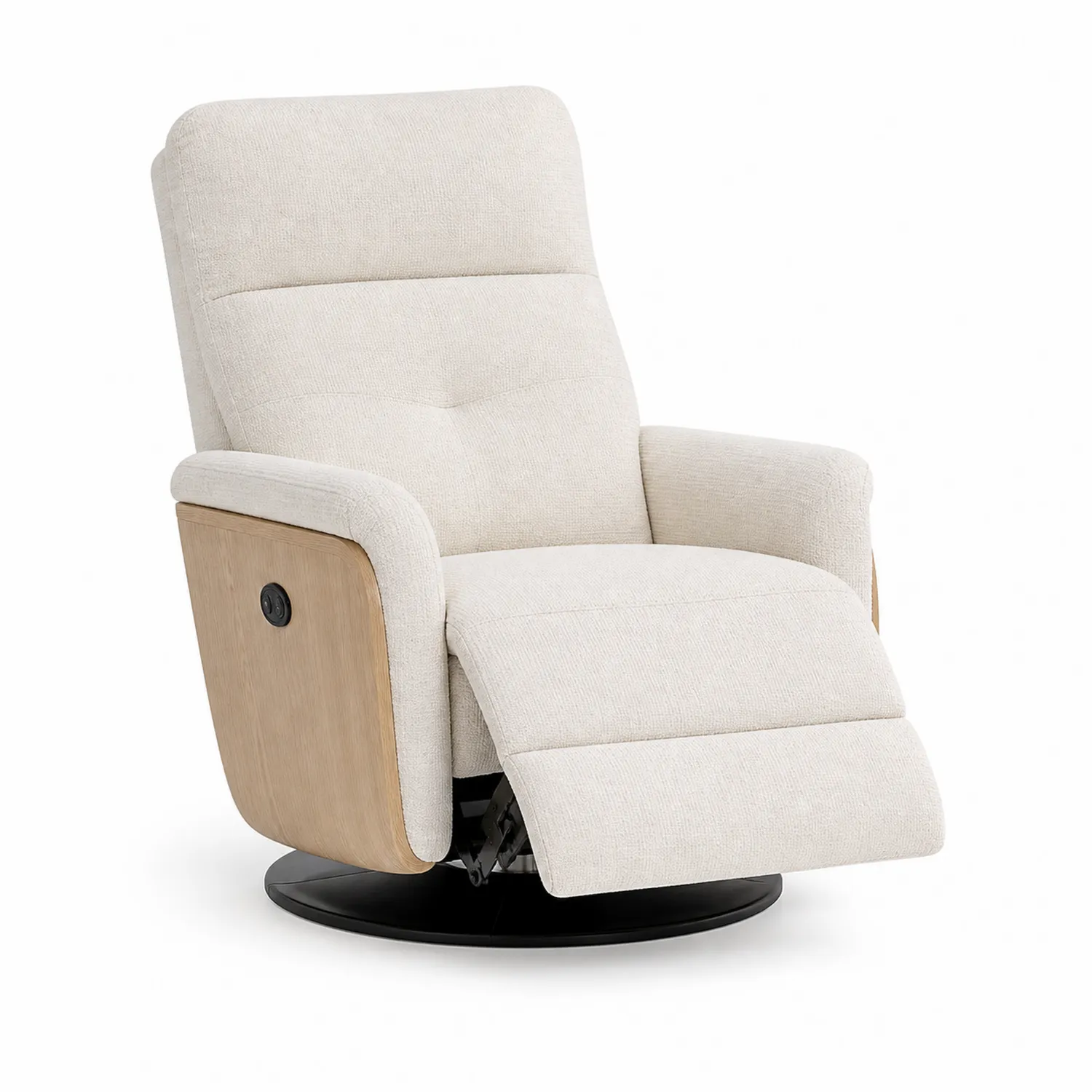 Sillón reclinable giratorio Beige poliéster