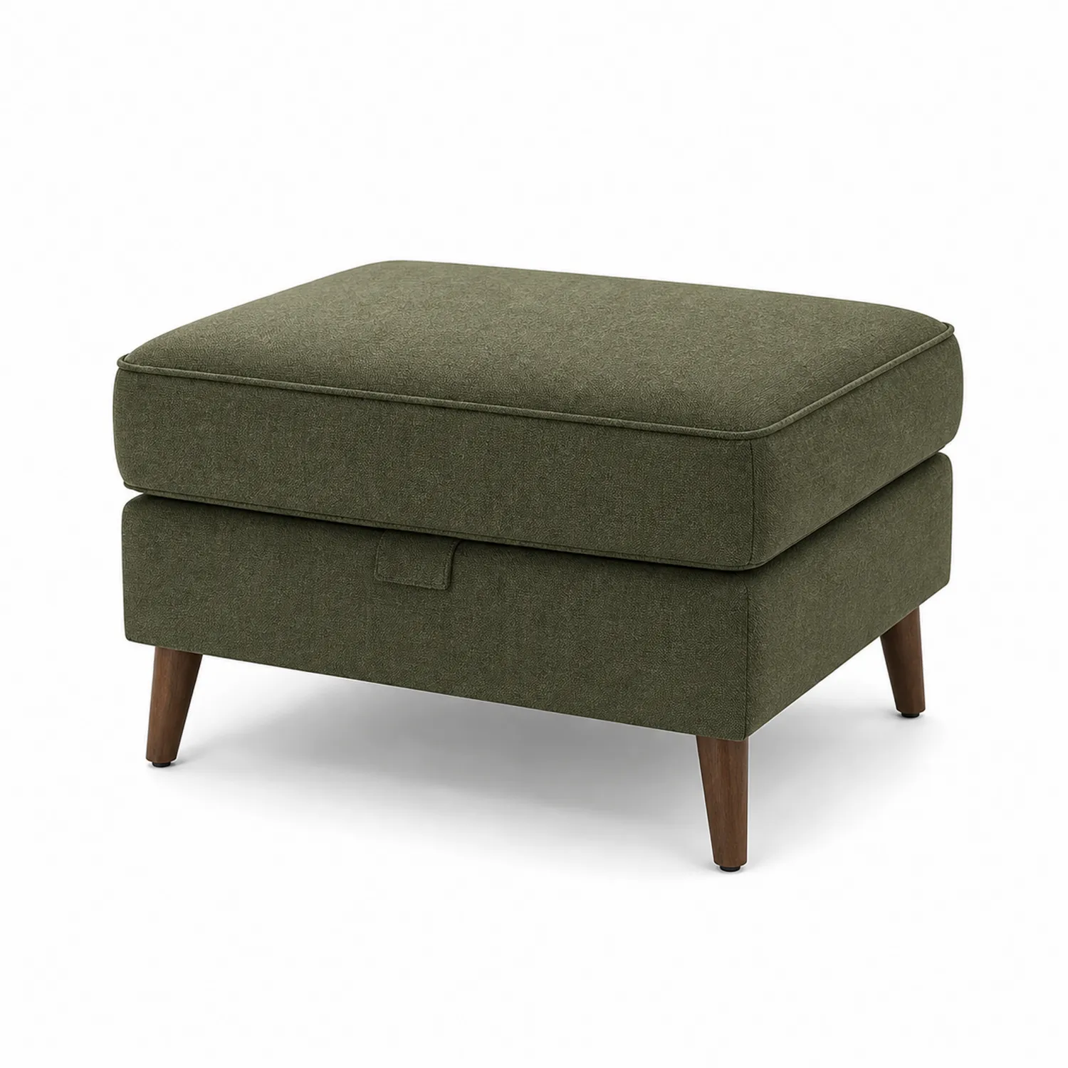 Reposapiés de Tela Verde con Patas de Madera 60x40x45cm