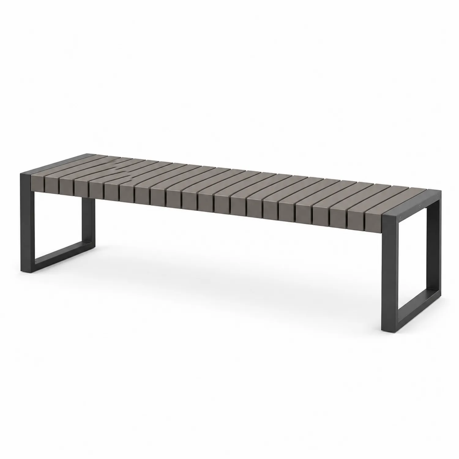 Banco de Metal y Madera Compuesta 150 cm Marrón y Negro