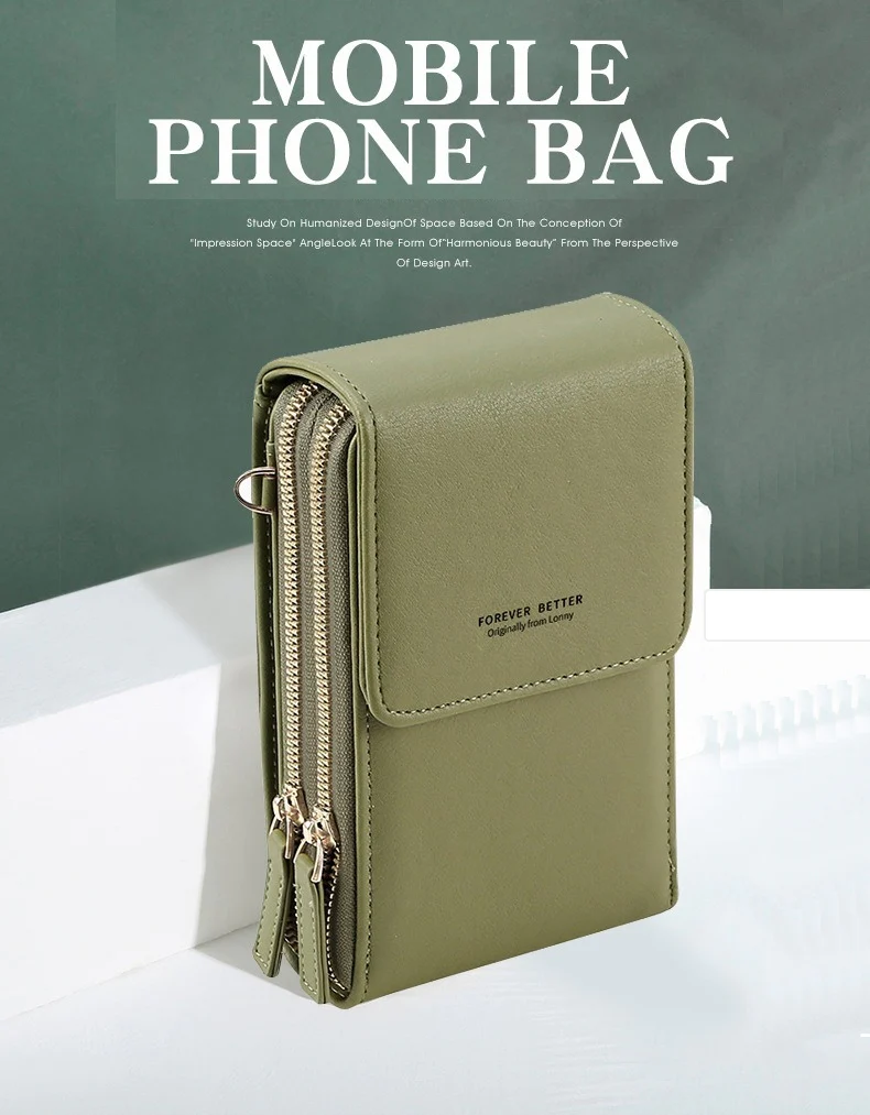 Touch Screen Cell Phone Purse Soft Leather Women's Shoulder Bag