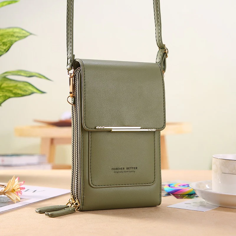 Touch Screen Cell Phone Purse Soft Leather Women's Shoulder Bag