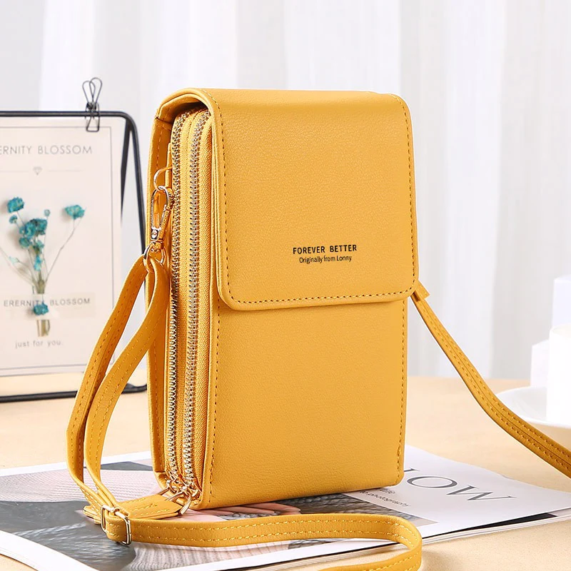 Touch Screen Cell Phone Purse Soft Leather Women's Shoulder Bag